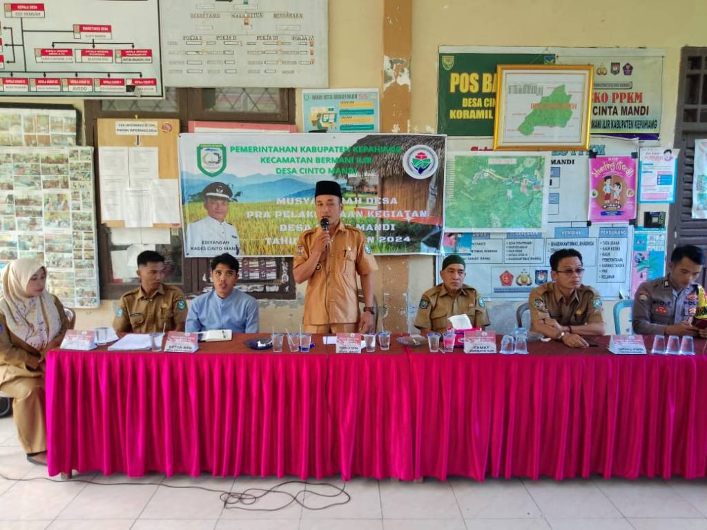 Pemerintah Desa Cinta Mandi Gelar Musdes Pra Pelaksanaan Kegiatan APBDes Tahun&nbsp;2024