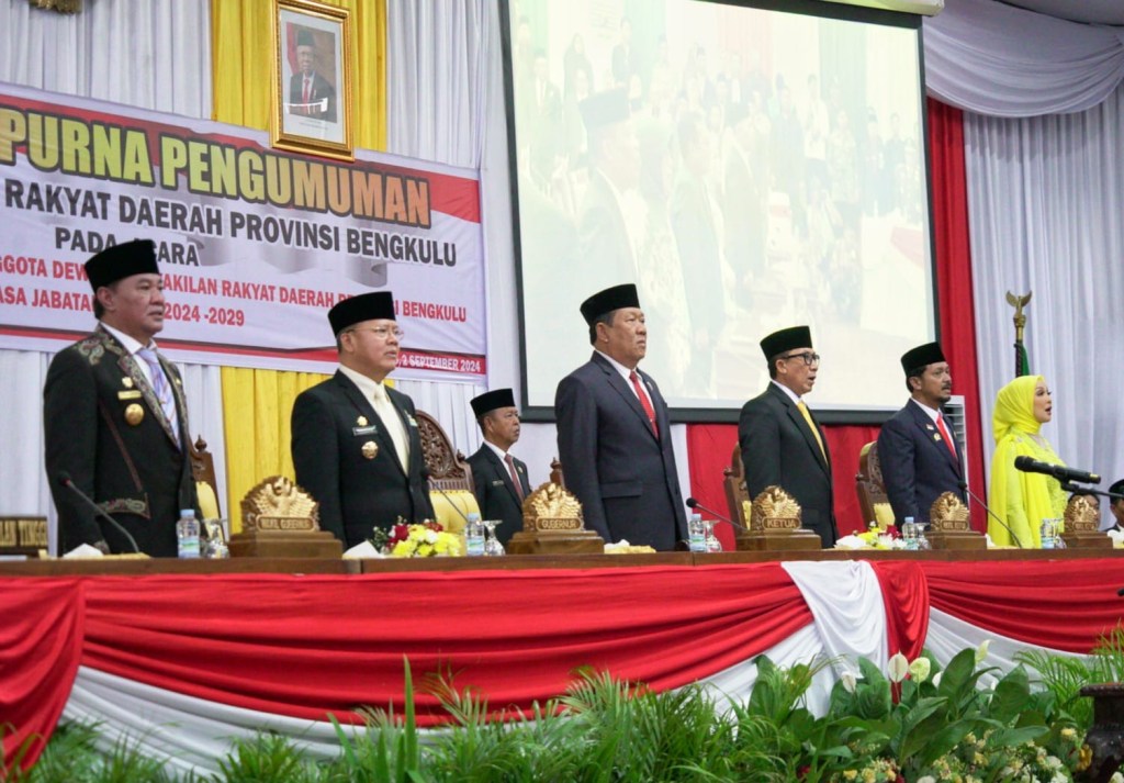 DPRD Provinsi Bengkulu Periode 2024-2029 Resmi Dilantik, Gubernur Rohidin Harapkan&nbsp;Inovasi