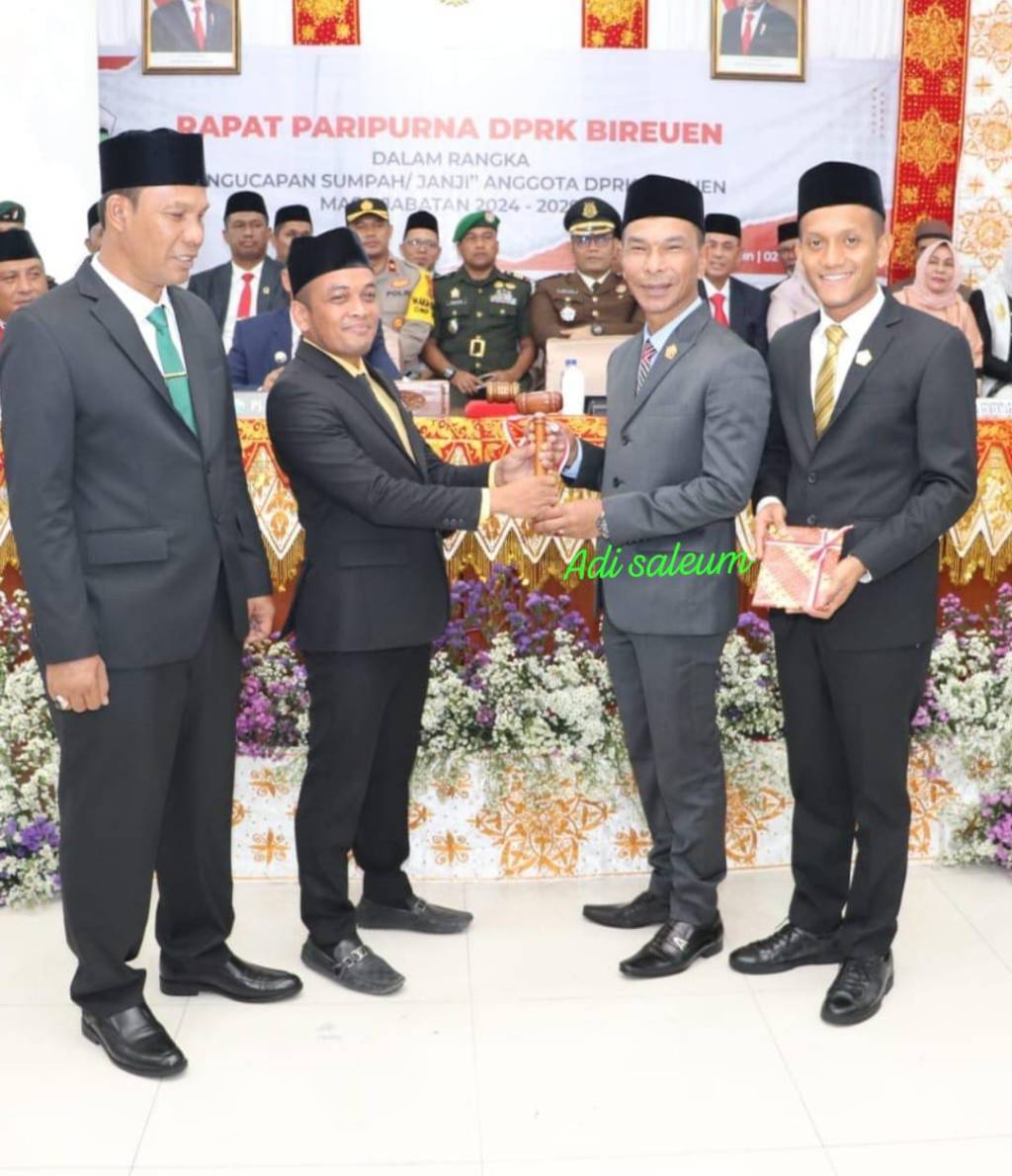 40 Anggota DPRK Dari 7 Partai Politik Menduduki Kursi DPRK Bireuen Periode 2024-2029&nbsp;Dilantik